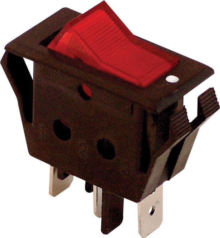 Tracon Electric Wyłącznik kołyskowy włącz-wyłącz czerwony TES-11