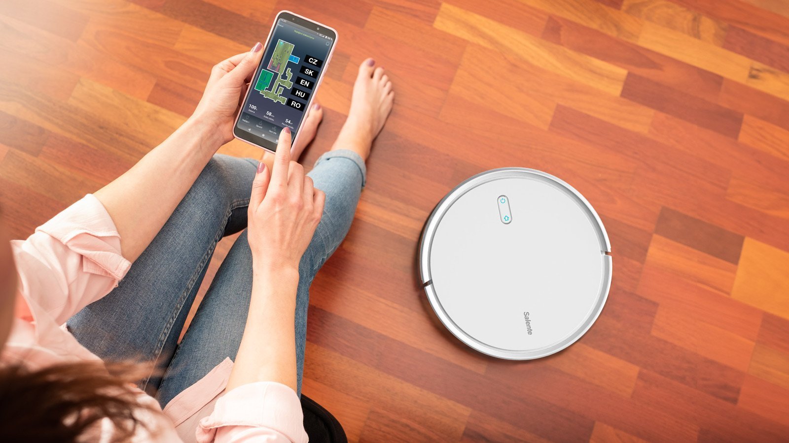 Robot sprzątający Evolveo EVOLVEO Salente G4, robotický vysavač, stírání vodou, UVC sterilizace, bílý