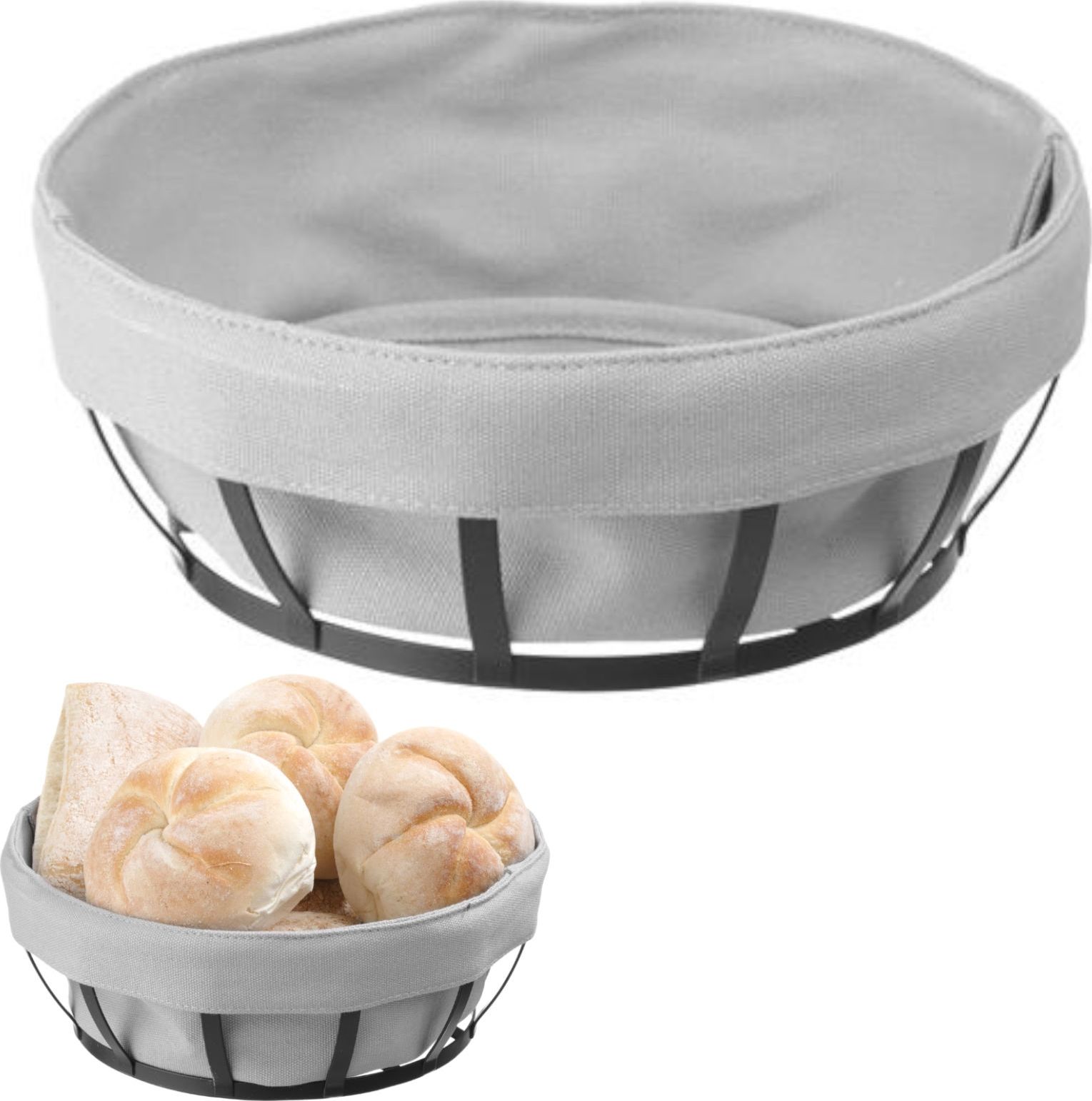 Hendi Koszyk pojemnik na pieczywo z szarym workiem okrągły - Hendi 427118 Koszyk pojemnik na pieczywo z szarym workiem okrągły - Hendi 427118