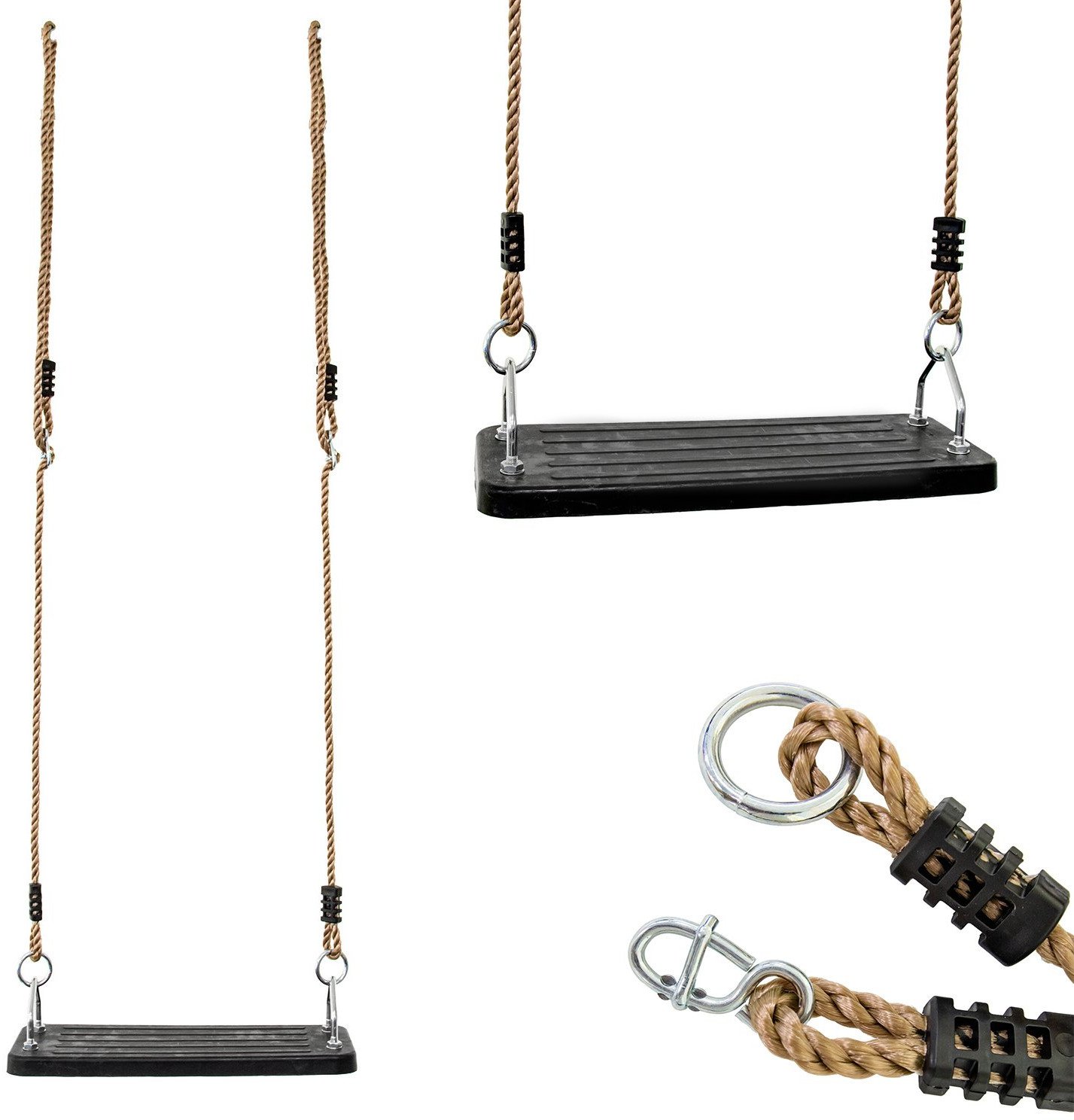 Gumowe siedzisko czarne huśtawka ogrodowa 44,5 cm