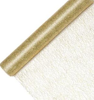 Party Deco Siatka dekoracyjna, fibra, złota, 36x900 cm uniwersalny