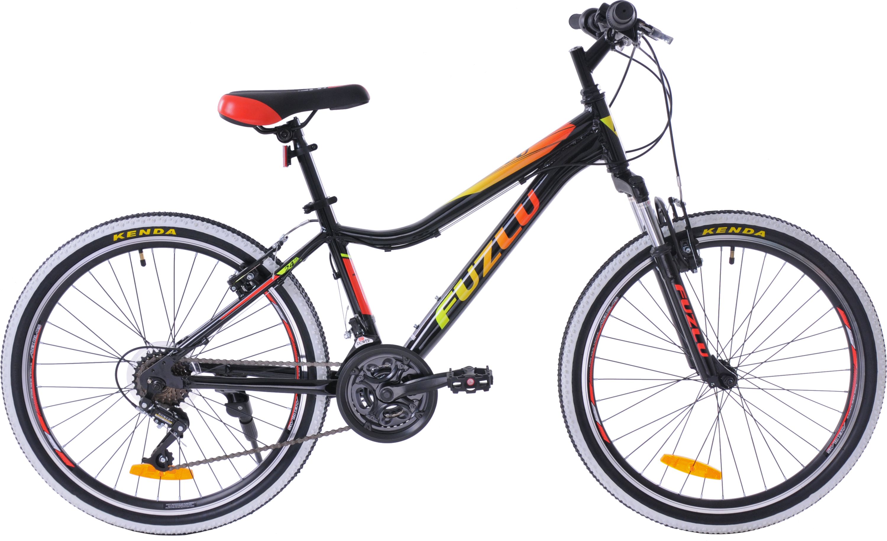 Fuzlu Fuzlu Team 24 alu. (14,5") czarny/zółty/czerwony połysk rower górski