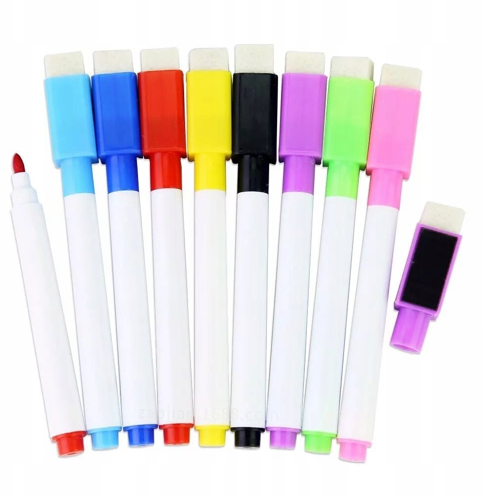 Marker suchościeralny wielokolorowy 8 szt.