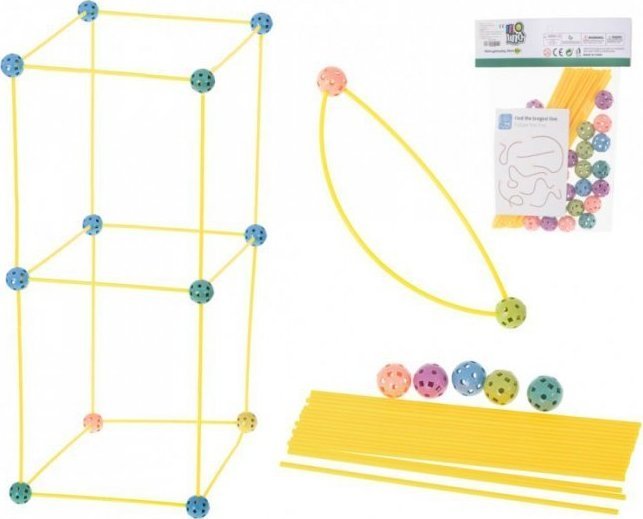 Klocki konstrukcyjne rurki słomki baza namiot domek 75el.