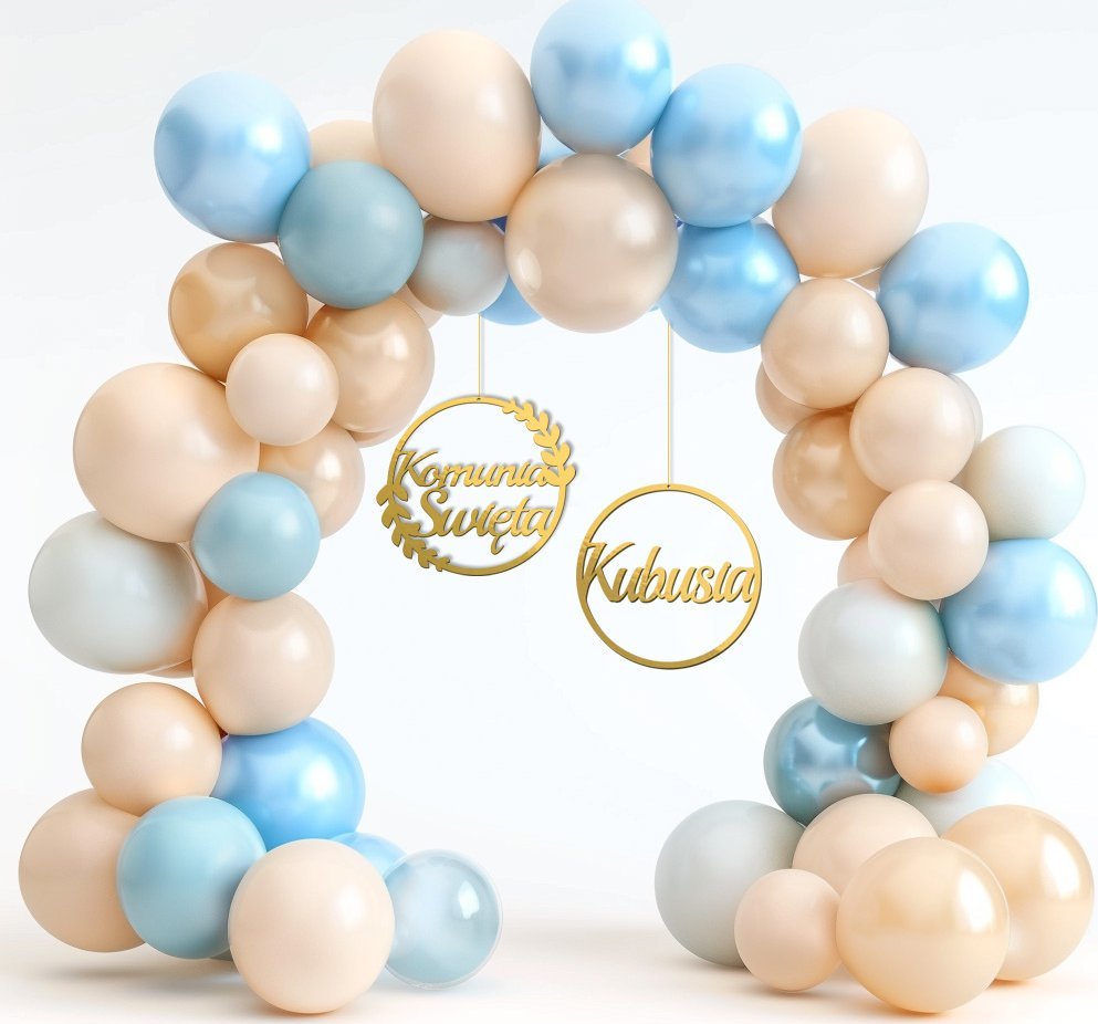 Baner Girlanda Z Imieniem Obręcz Złoto Dekoracje Komunijne Komunia Święta