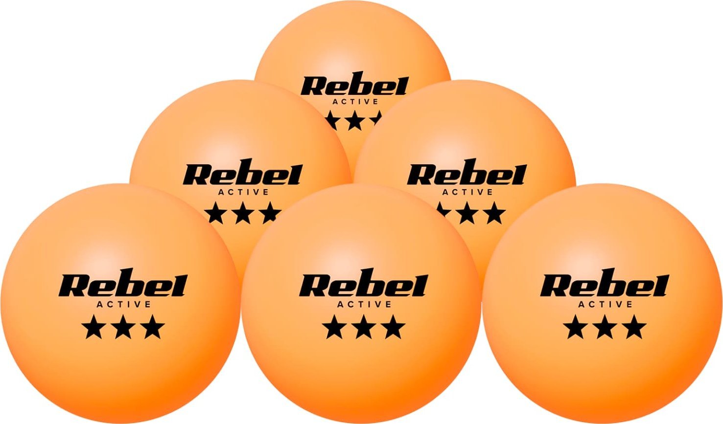 Rebel Active - RBA-4009 Zestaw piłeczek do tenisa stołowego, ABS, 6szt.