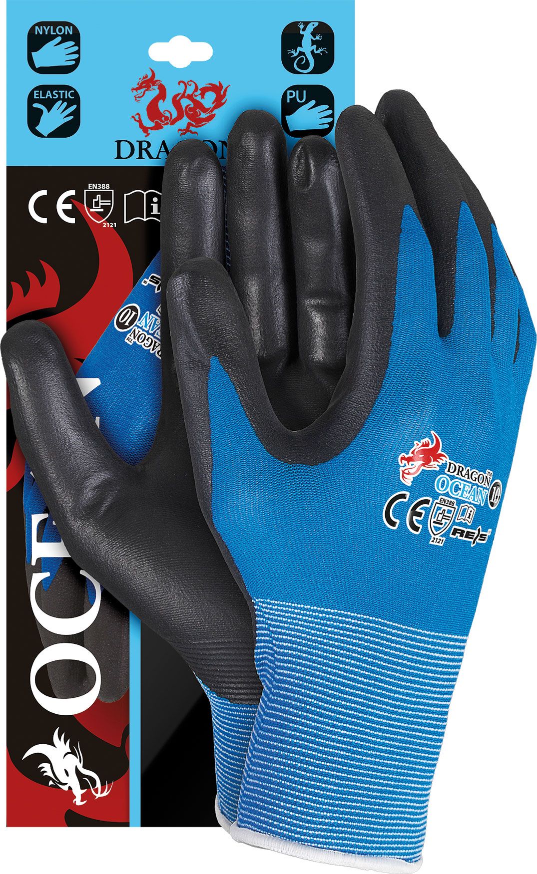 Reis Ocean Rękawice Robocze Manualne Z Powłoką Water 8