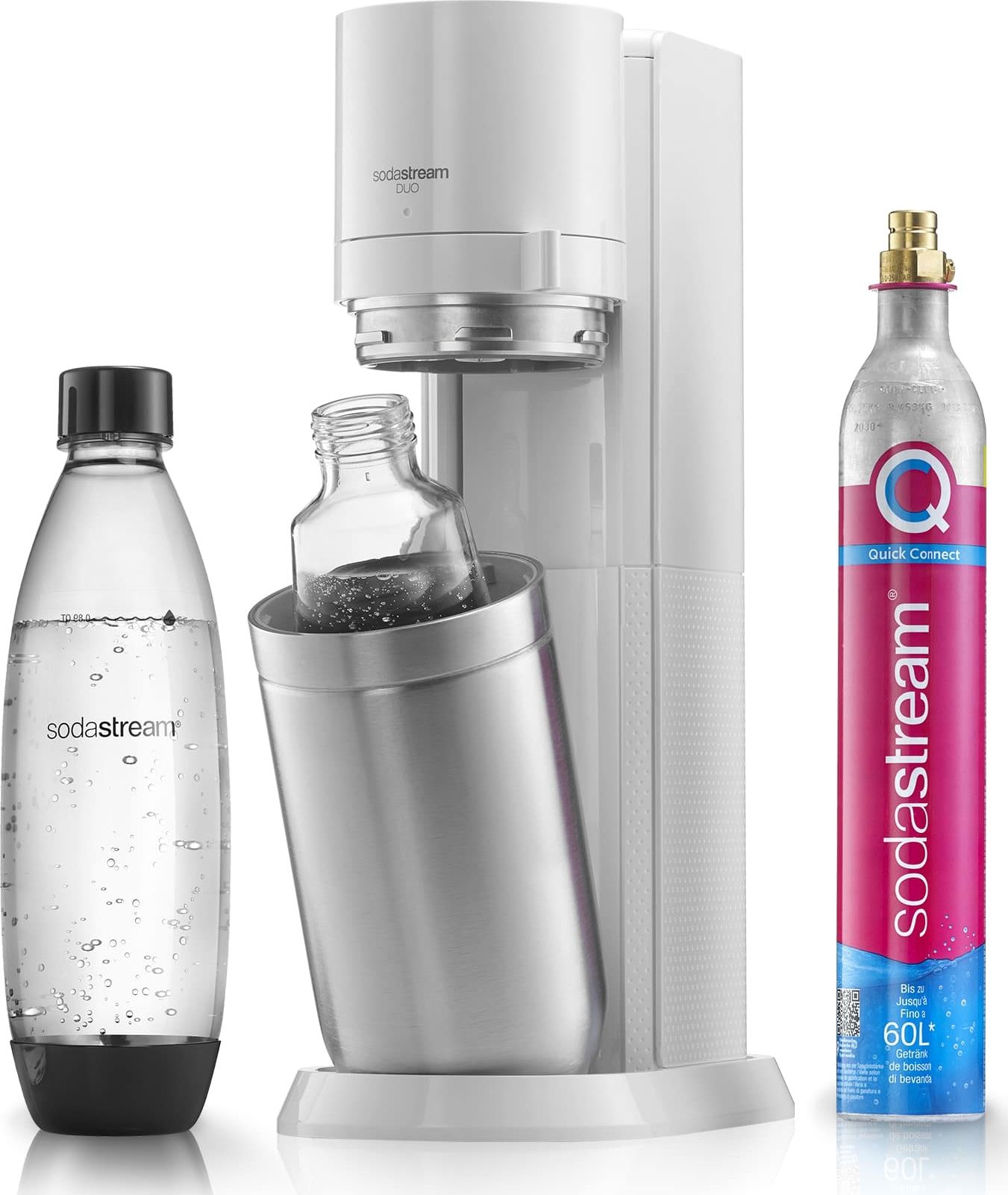 Saturator Sodastream Duo + 2 butelki + gaz Biały