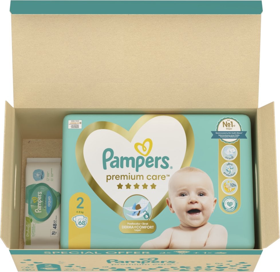 Pampers Pieluchy Premium Care 2, 4-8 kg, 136 szt.