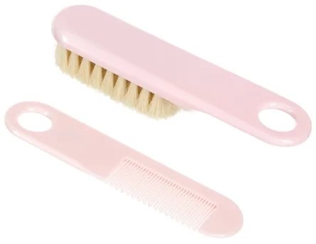 Szczotka do włosów miękka + grzebień 2/424 różowa