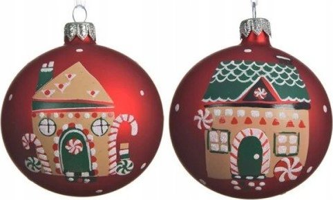 Kaemingk Bombka choinkowa czerwona malowana 8 cm