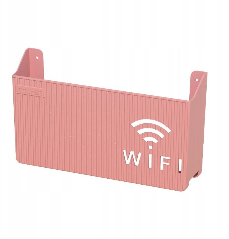 UCHWYT ŚCIENNY PÓŁKA na ROUTER WIFI SWITCH Różowa