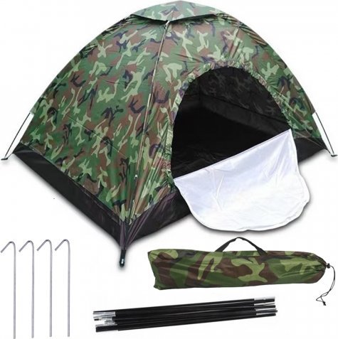 Namiot turystyczny 4 osobowy moro 2x2m moskitiera