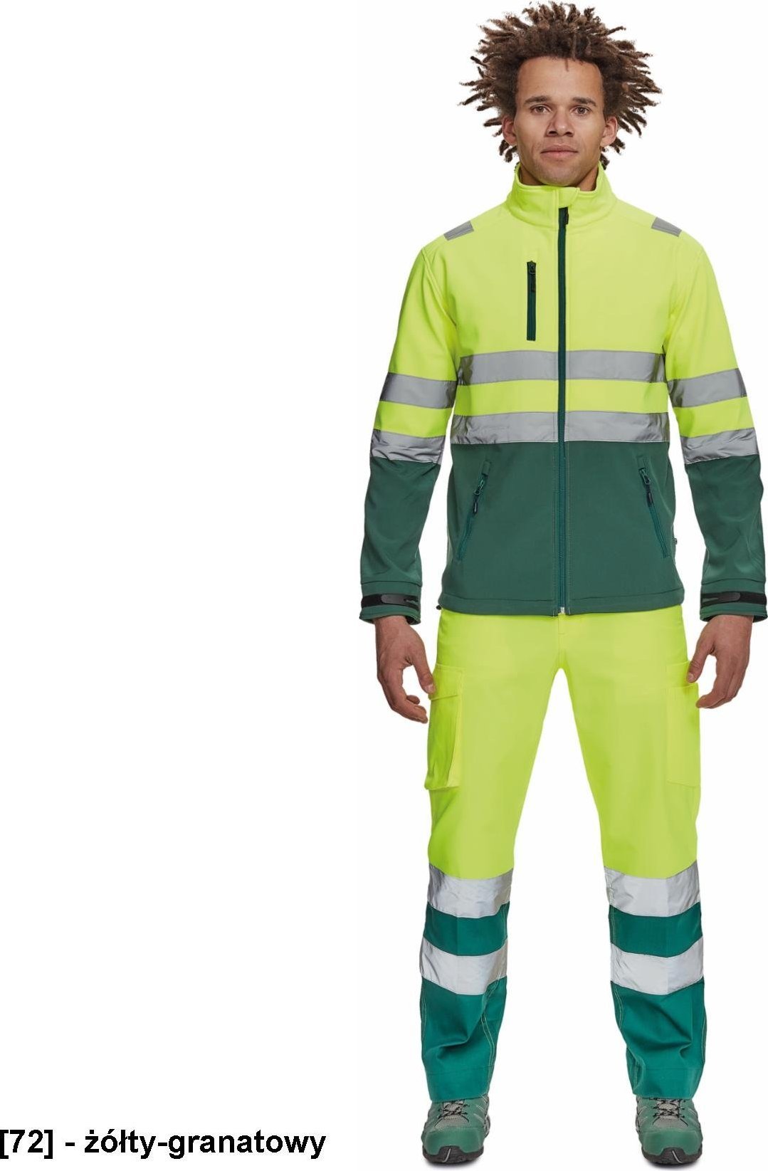 CERVA GRANADA HV - kurtka softshellowa - żółty-granatowy 3XL