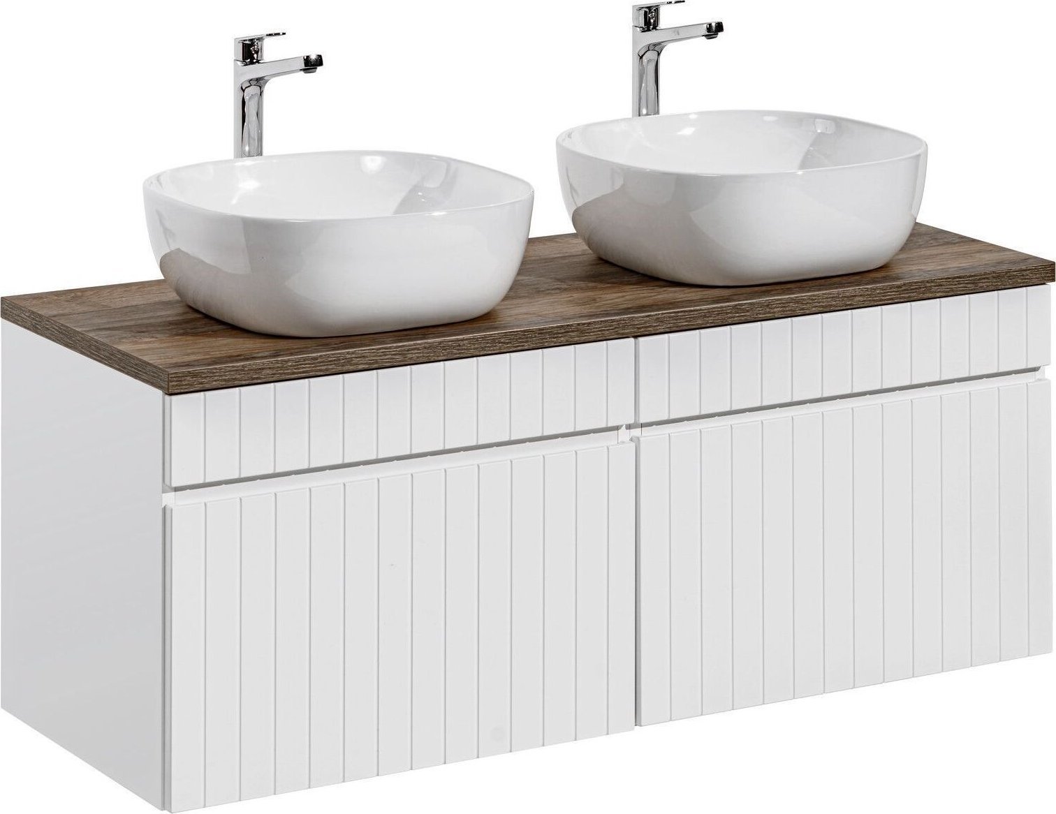 Comad Szafka wisząca z blatem i umywalkami, Iconic, 120x46x46 cm, biały, mat