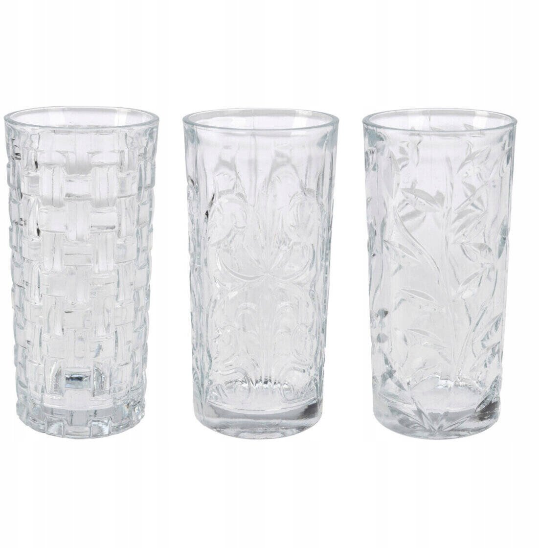 Zestaw 3 szklanek we wzory, 380 ml