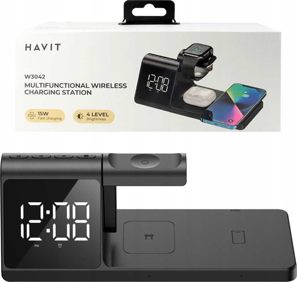 Ładowarka bezprzewodowa Havit 3w1 W3042 (czarny)