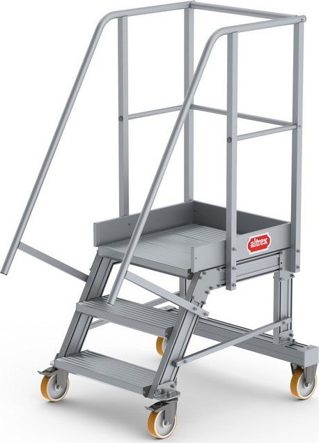 Lero Aluminiowy podest roboczy jezdny (wys. 74 cm, 3 stopnie, 4 koła)