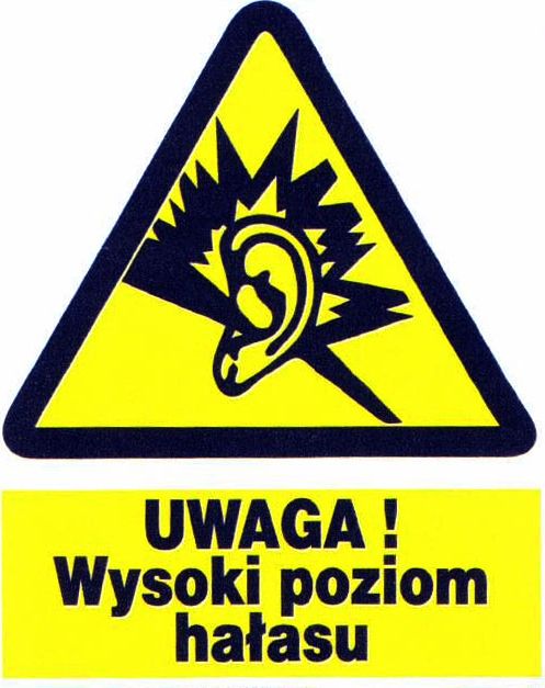 Mój dom Zoo-21 - Uwaga Wysoki Poziom Hałasu Znak Tablica