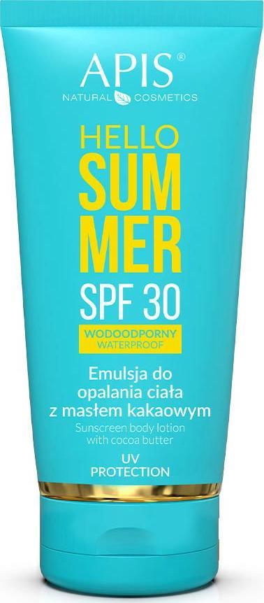 Apis APIS_Hello Summer Sunscreen Body Lotion wodoodporna emulsja do opalania ciała z masłem kakaowym SPF30 200ml