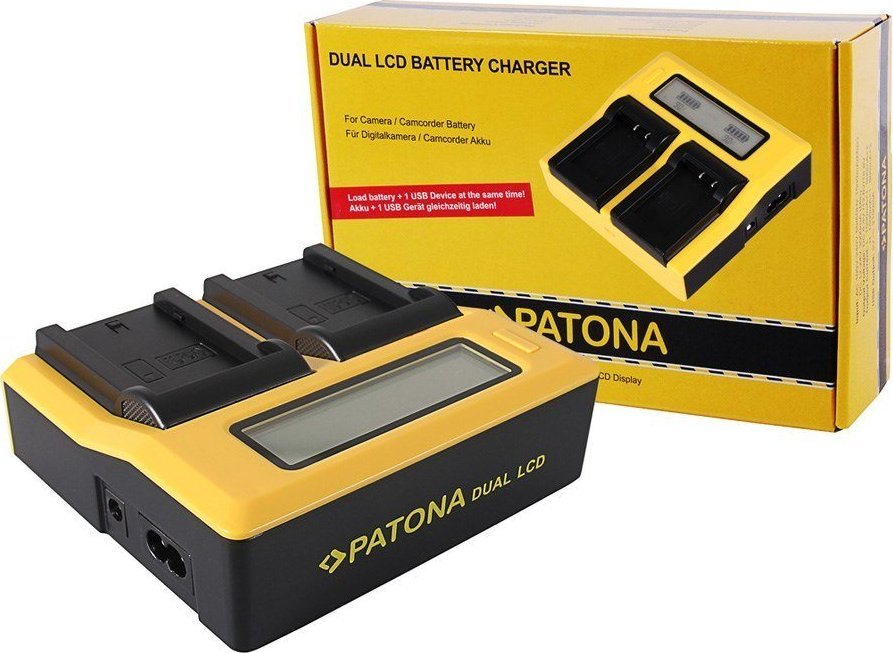 Ładowarka do aparatu Patona Ładowarka Patona DUAL LCD NP-FZ100 składa się z ładowarki 1809 oraz adapterów 2 x 16836