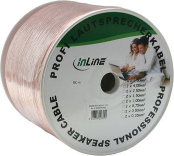 Przewód InLine Głośnikowy, 50, Przezroczysty (98350T)