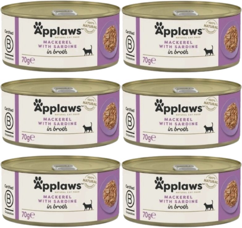 Applaws Cat Makrela i sardynki 6x70g PUSZKA