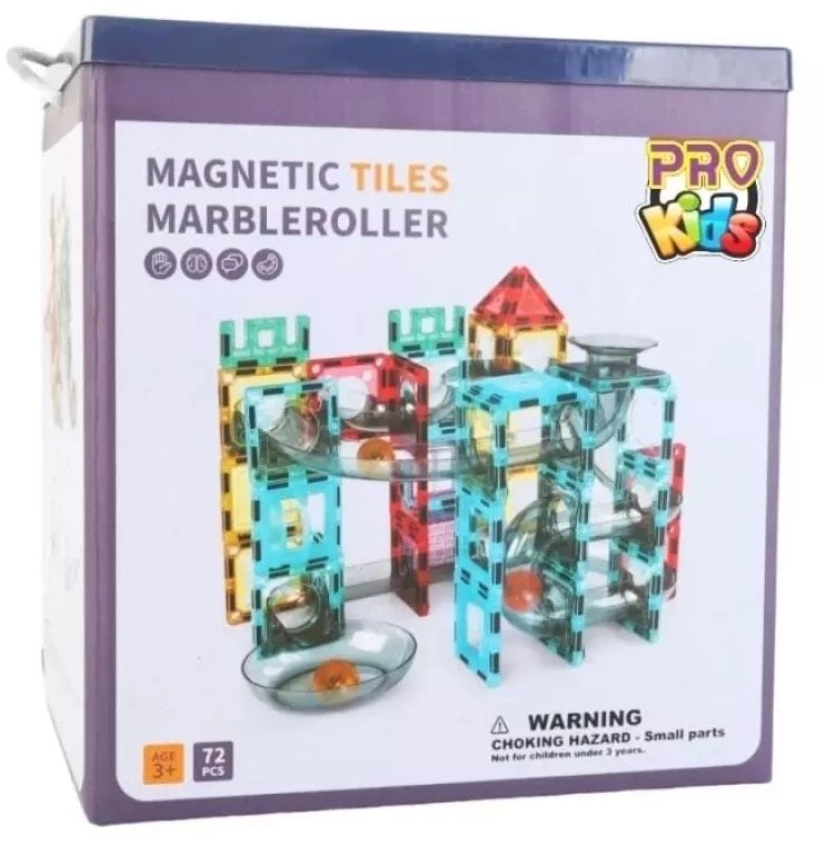 Klocki magnet.Tor kulkowy 72el wiad.z sort.05017