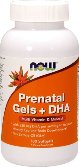 NOW Foods NOW Foods - Prenatal Gels + DHA, 180 kapsułek miękkich