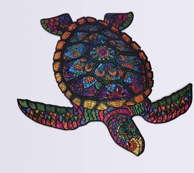 PuzzleOK Puzzle drewniane eko 68 Długowieczny żółw A4