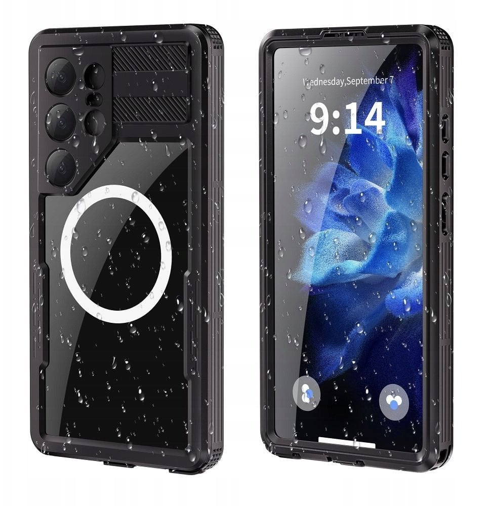 Futerał wodoodporny SHELLBOX MARS z metalowym ringiem do SAMSUNG S25 Ultra czarny