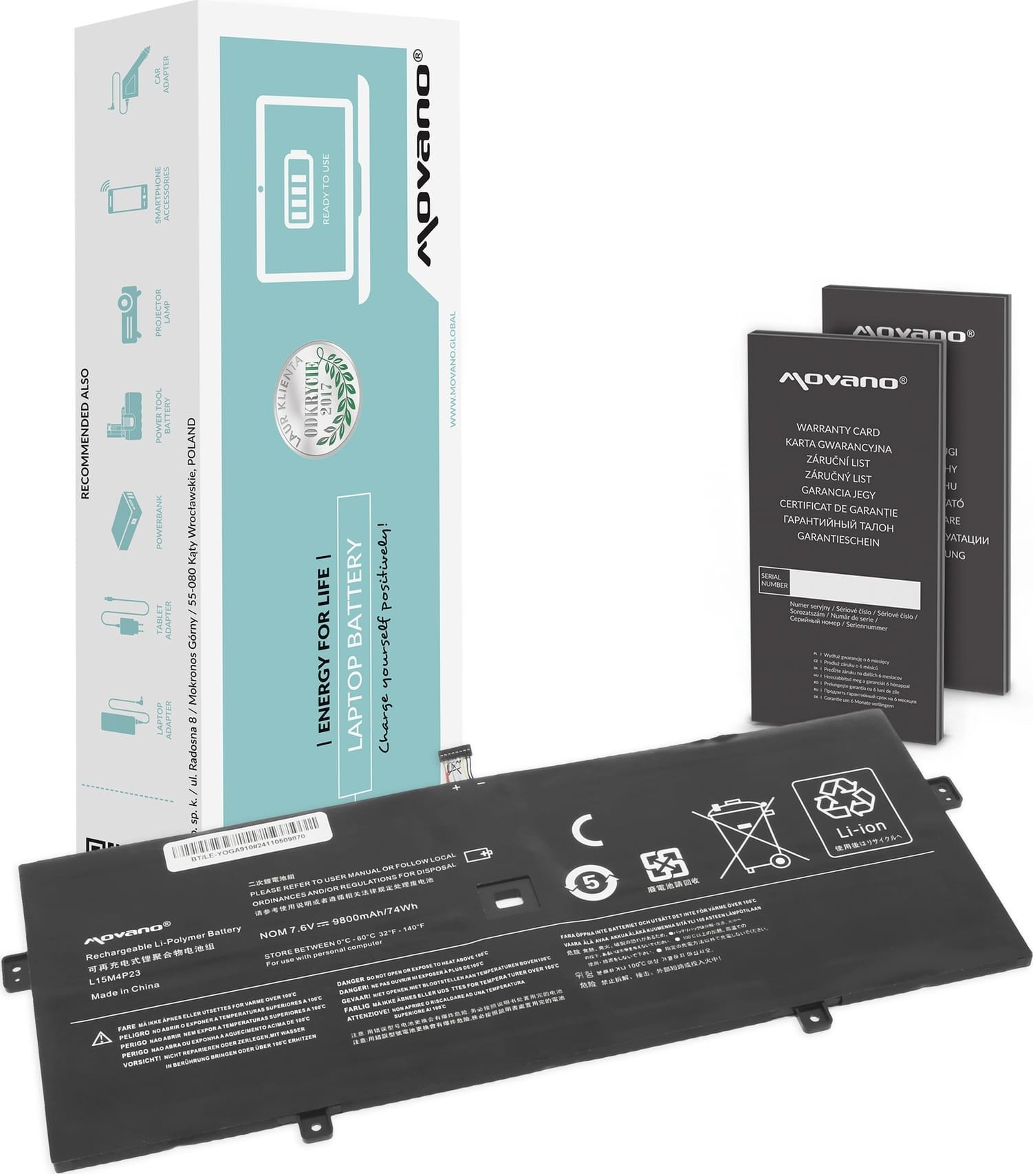 Bateria Movano do Lenovo Yoga 910-13IKB