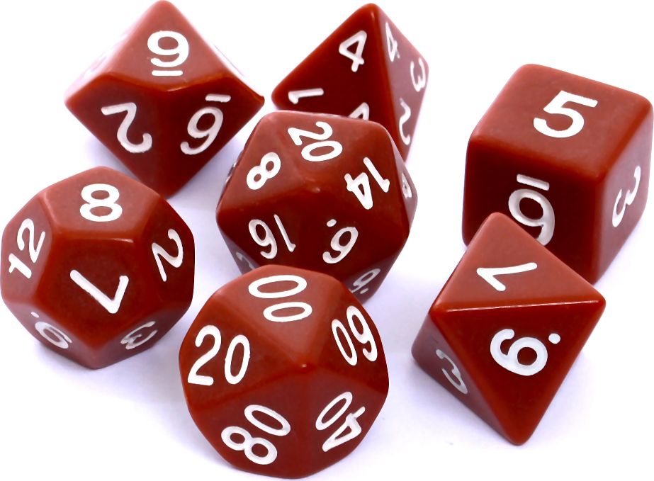 Rebel Komplet kości RPG matowe brązowe (106194)