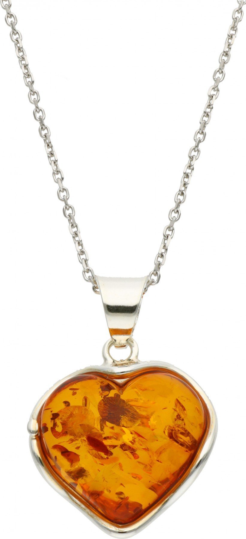 Rosanto Srebrna zawieszka z bursztynem w kształcie serca 925