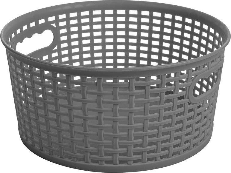 Praktyczna Koszyk rattanowy Praktyczna Capri okrągły szary 4,5 l