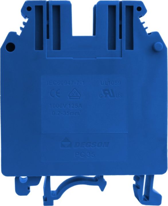 Degson Złączka szynowa przelotowa niebieska śrubowa 35mm2 1P VDE UL 5750