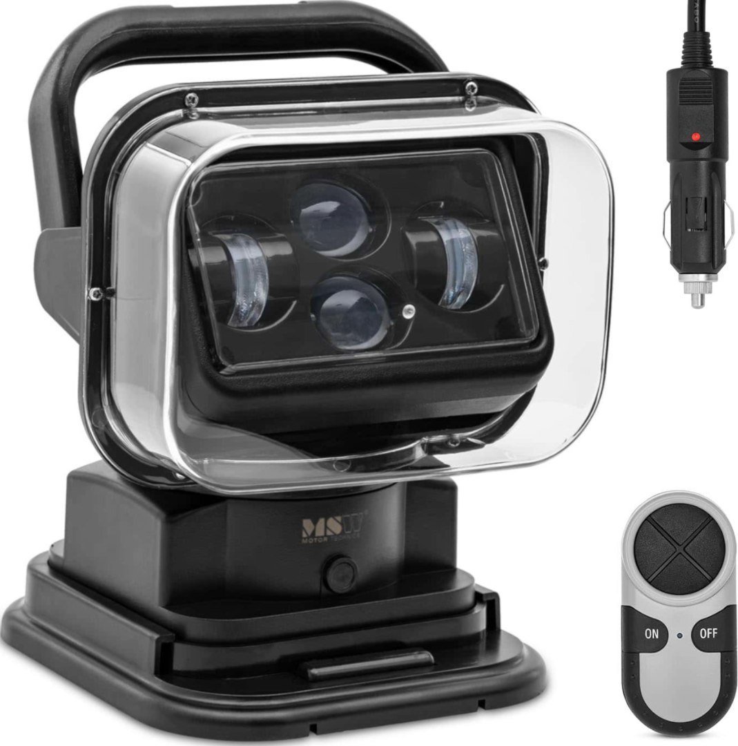 Reflektor poszukiwawczy szperacz LED z magnetyczną podstawą i pilotem na samochód łódź 9-32 V 60 W