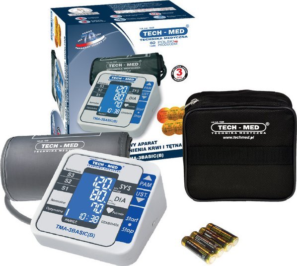 Ciśnieniomierz Tech-Med TECH-MED Ciśnieniomierz elektroniczny TMA-3BASIC(B) z zasilaczem