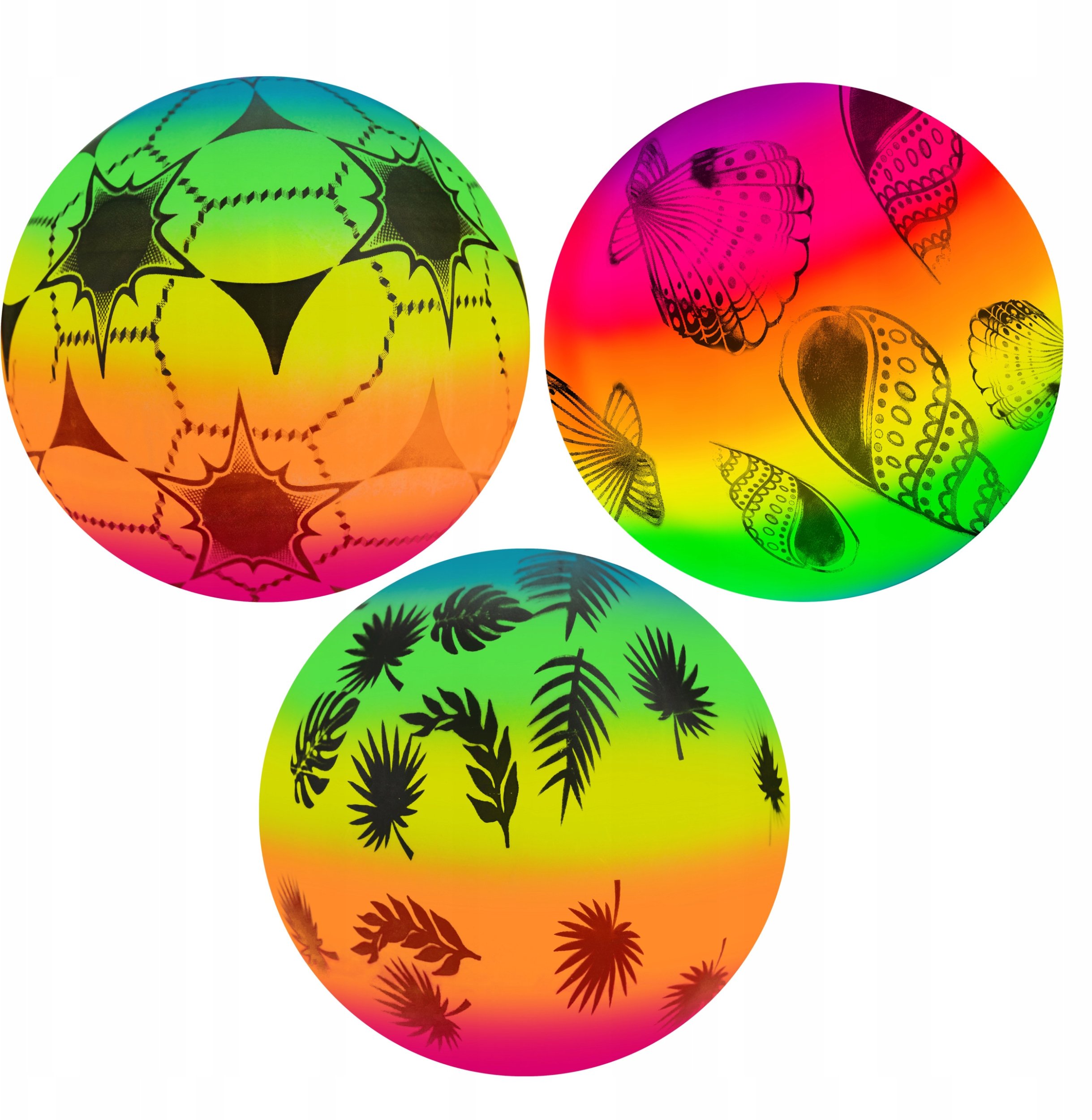 PIŁKA GUMOWA DLA DZIECI DO ZABAWY DO GRANIA DO OGRODU WIELOKOLOROWA 20cm