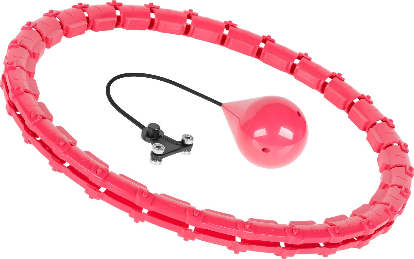 Rebel Smart Hula Hop odchudzające koło z wypustkami i obciążeniem 50cm, różowe, REBEL ACTIVE