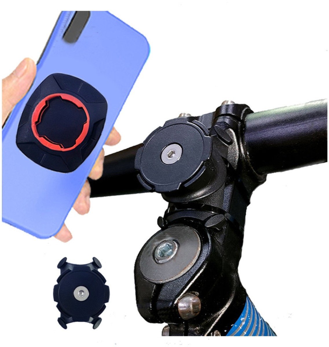 Uchwyt Rowerowy na Telefon, do Telefonu, na Motocykl, Hulajnogę, Supero Bike Magnetic Holder 143B czarno-czerwony
