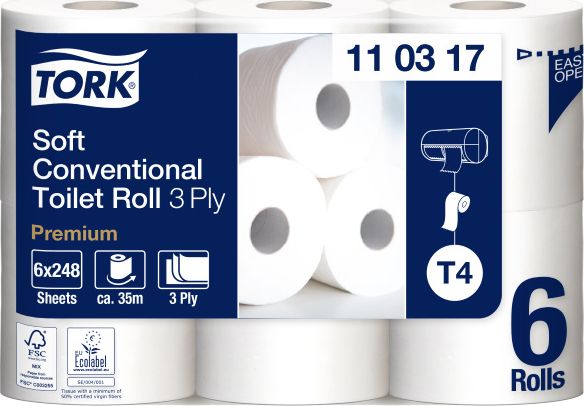 Tork Tork Papier toaletowy w rolce konwencjonalnej, 3-warstwowy - Premium