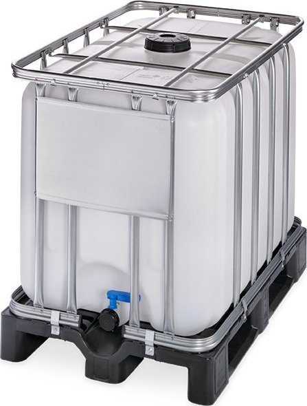 Werit-P Kontener IBC 600 l ST/150/50 na palecie z tworzywa sztucznego (wym. 1200 x 800 x 1013 mm)