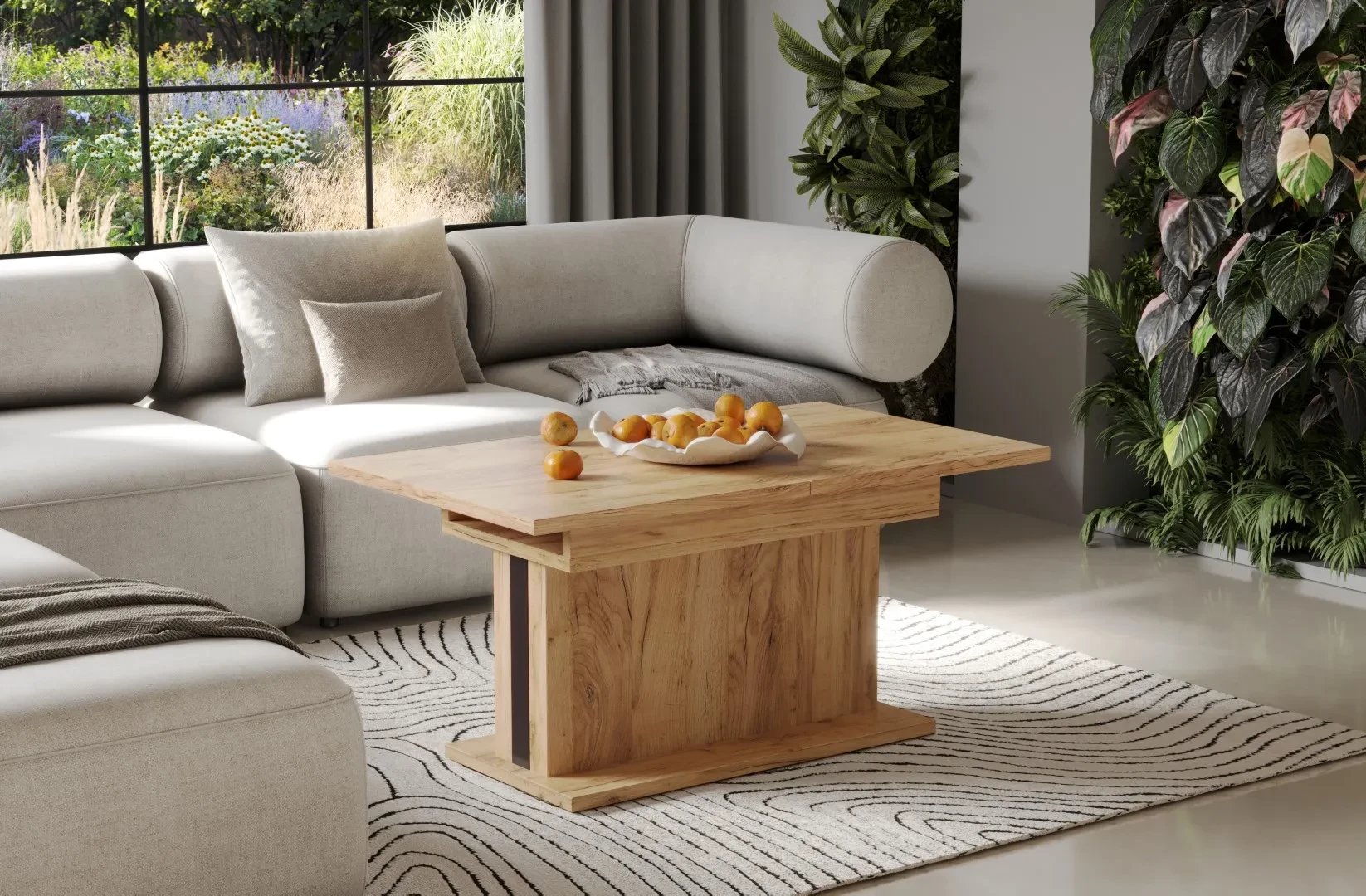 Ława rozkładana podnoszona SOLARIS 110(170)x65 dąb złoty craft ENDO