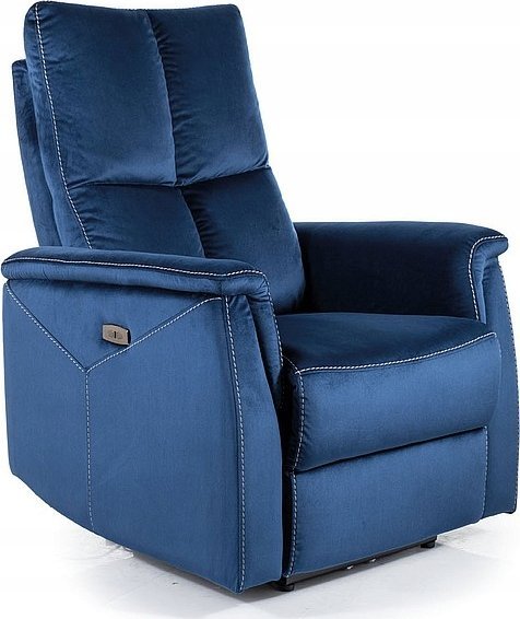 SIGNAL MEBLE Fotel rozkładany NEPTUN VELVET granatowy