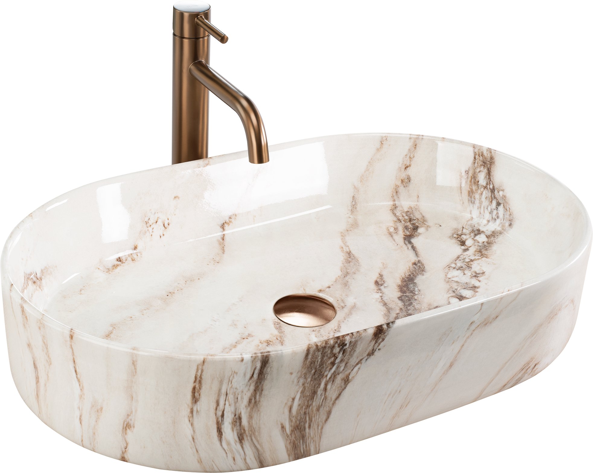 Umywalka nablatowa Rea Nadia 60 Marrone
