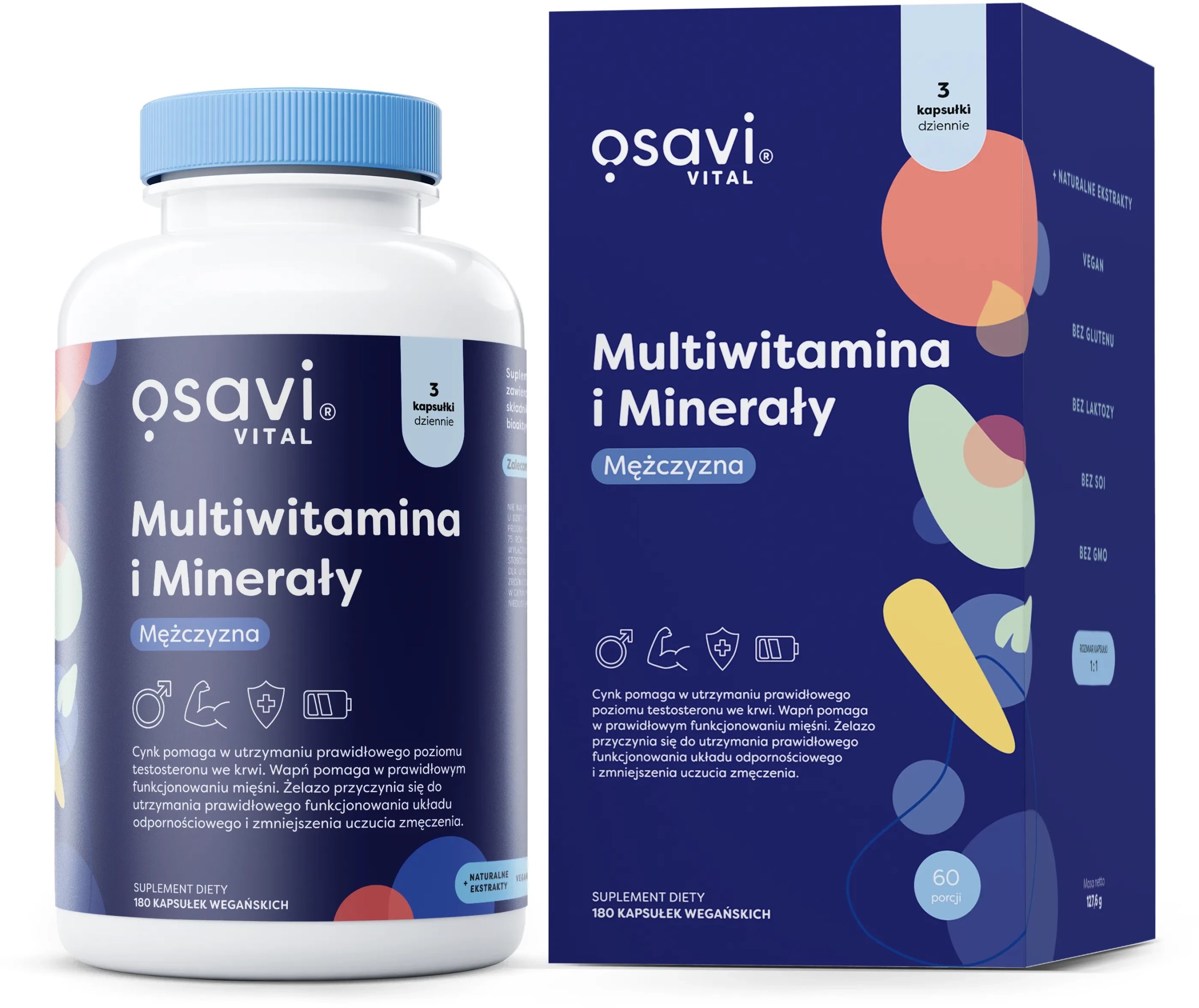 Osavi - Multiwitaminy i Minerały Mężczyzna, 180 vkaps