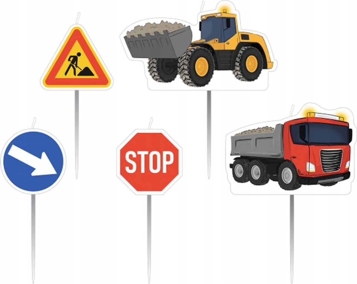 Teka ¦wieczki figurki Construction Party 5szt.