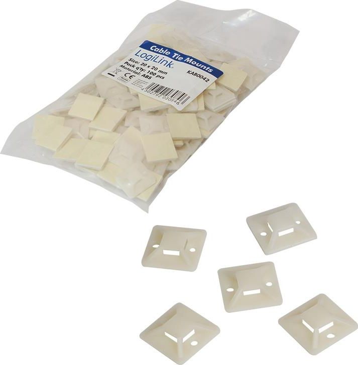 Organizer LogiLink Mocowanie opaski zaciskowej Biały 100 sztuk (KAB0042)