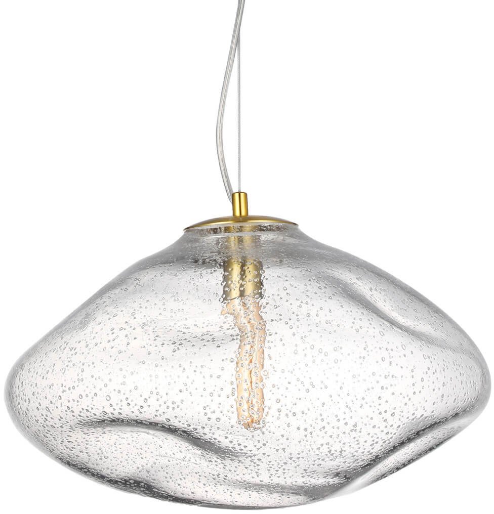 Szklana lampa wisząca INES AZ5763 Azzardo do salonu złoty przezroczysty